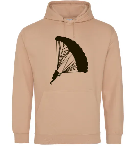 Женская толстовка (худи) Парашютист Песочный фото