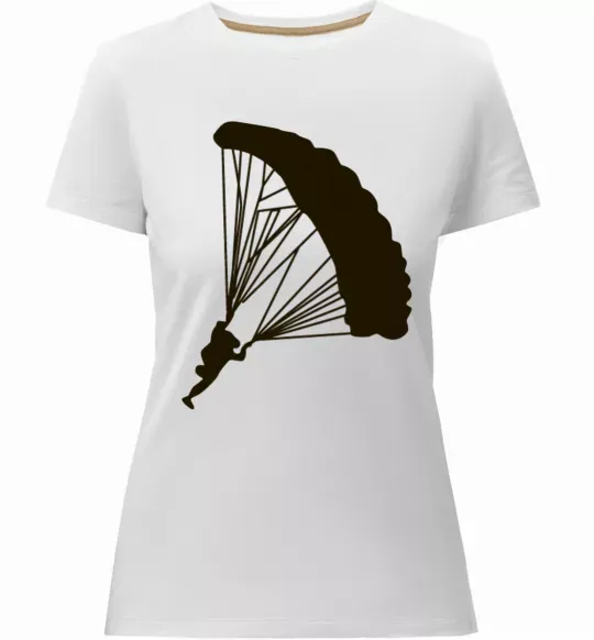 Жіноча преміум футболка Парашютист Білий фото