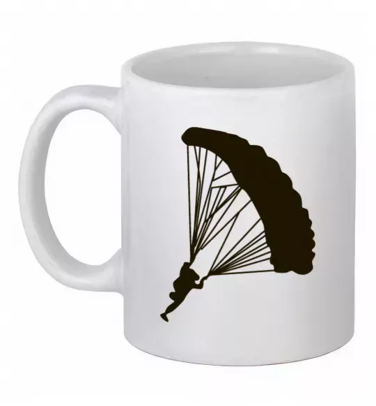 Чашка керамическая Парашютист Белый фото