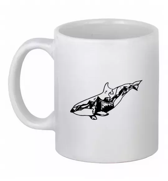 Чашка керамическая Кит гори Белый фото