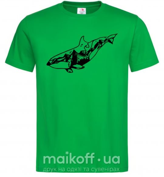 Мужская футболка Кит горы Зеленый фото