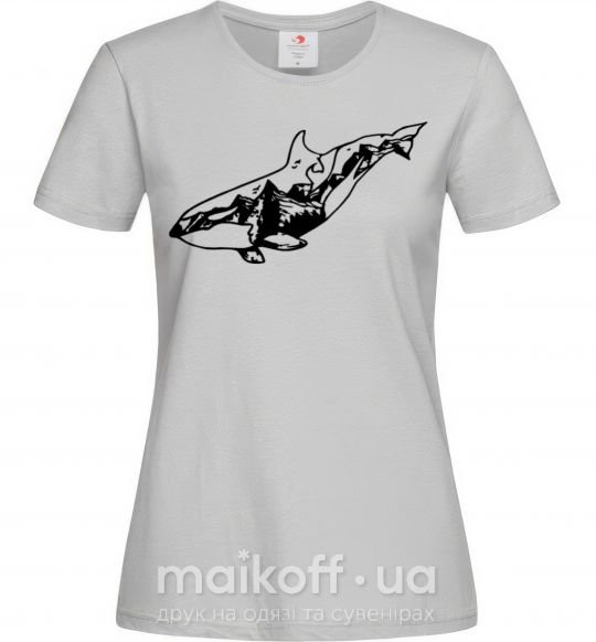 Женская футболка Кит горы Серый фото