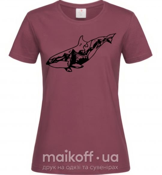Женская футболка Кит горы Бордовый фото