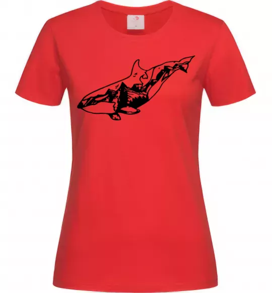 Жіноча футболка Кит гори Червоний фото