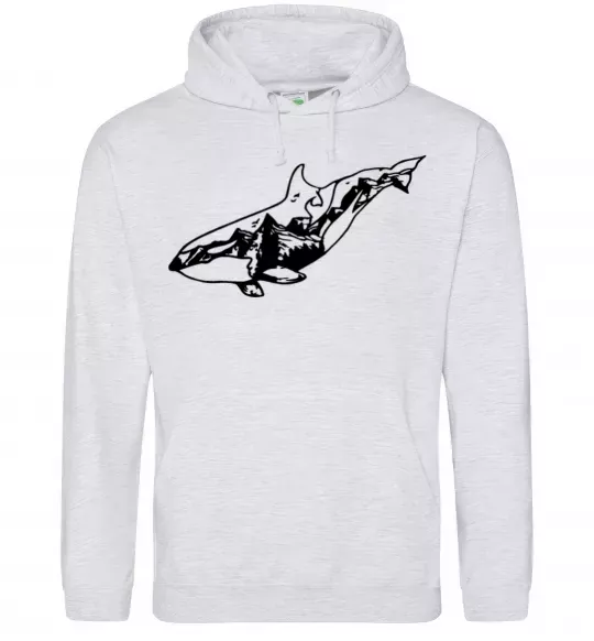 Чоловіча толстовка (худі) Кит гори Сірий меланж фото