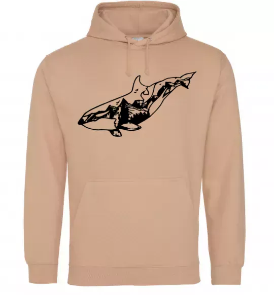 Чоловіча толстовка (худі) Кит гори Пісочний фото