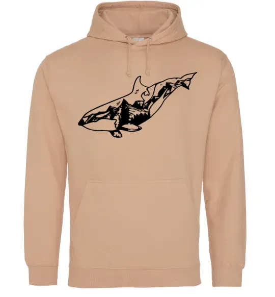 Жіноча толстовка (худі) Кит гори Пісочний фото