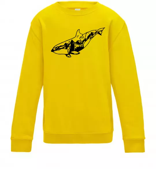 Детский Свитшот Кит гори Солнечно желтый фото