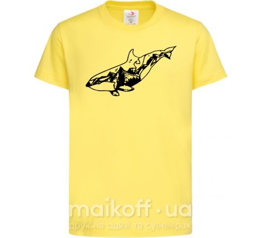 Детская футболка Кит горы Лимонный фото