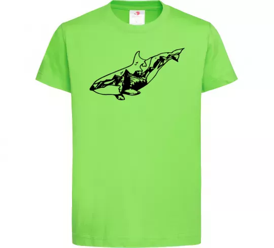 Детская футболка Кит гори Лаймовый фото