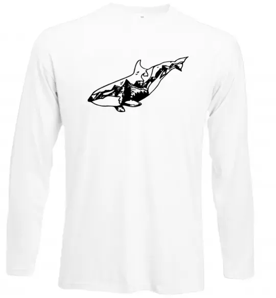 Лонгслив Кит гори Белый фото