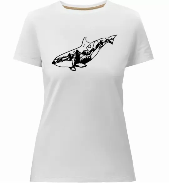 Жіноча преміум футболка Кит гори Білий фото