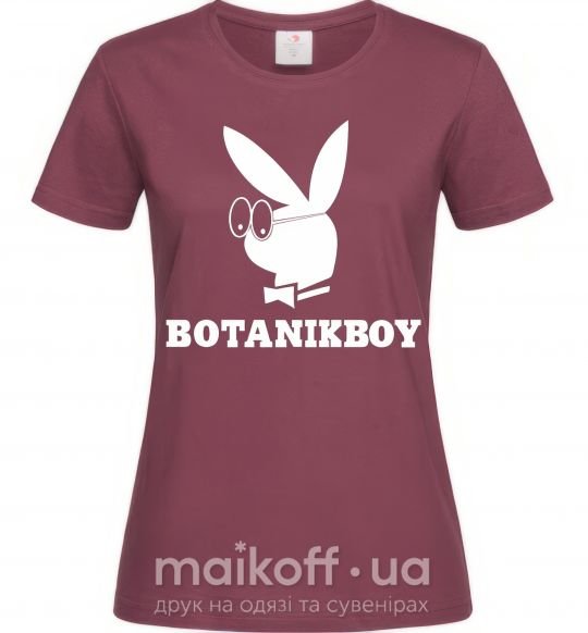 Жіноча футболка Playboy botanikboy Бордовий фото