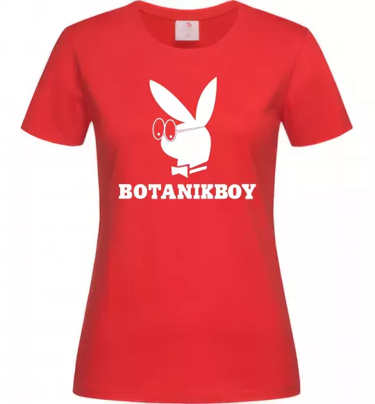 Жіноча футболка Playboy botanikboy Червоний фото