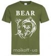 Чоловіча футболка Bear ч/б изображение Оливковий фото