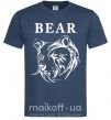 Чоловіча футболка Bear ч/б изображение Темно-синій фото