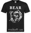 Чоловіча футболка Bear ч/б изображение Чорний фото