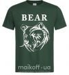 Мужская футболка Bear ч/б изображение Темно-зеленый фото