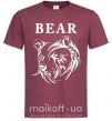 Чоловіча футболка Bear ч/б изображение Бордовий фото