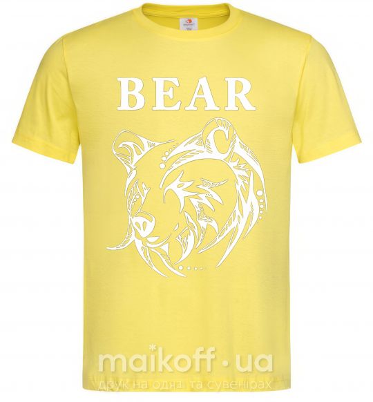 Чоловіча футболка Bear ч/б изображение Лимонний фото