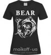 Женская футболка Bear ч/б изображение Черный фото