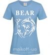 Женская футболка Bear ч/б изображение Голубой фото
