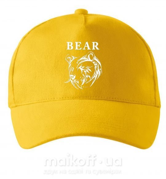 Кепка Bear ч/б изображение Солнечно желтый фото