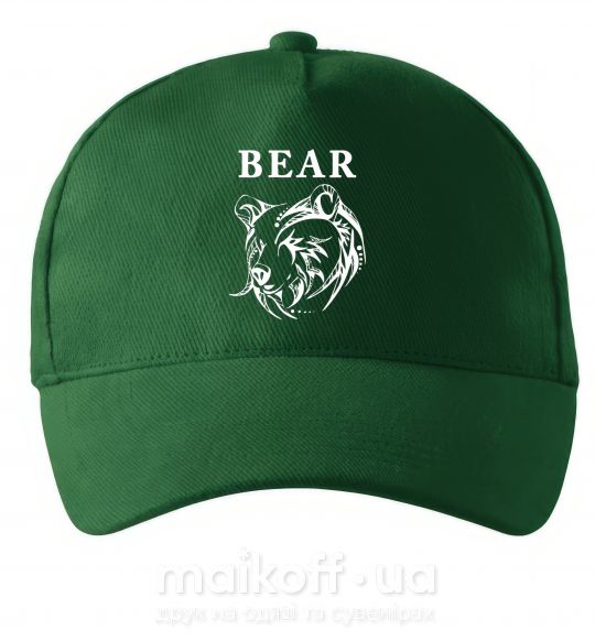 Кепка Bear ч/б изображение Темно-зелений фото