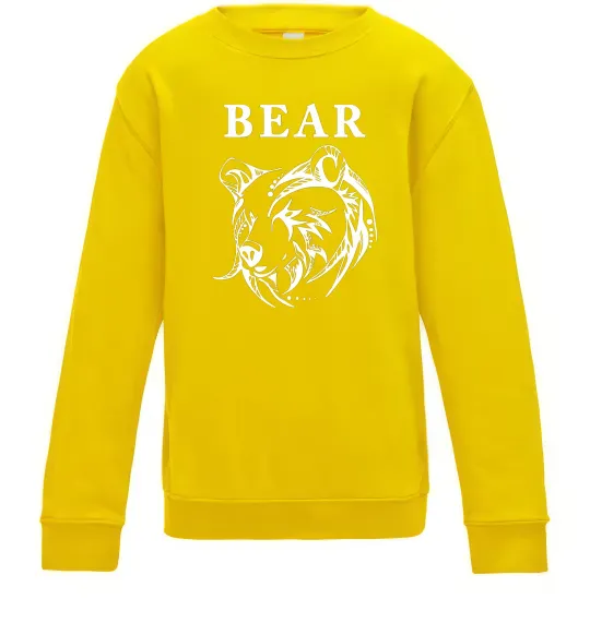 Детский Свитшот Bear ч/б зображення Солнечно желтый фото