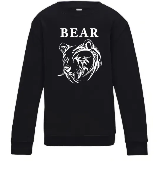 Детский Свитшот Bear ч/б зображення Черный фото