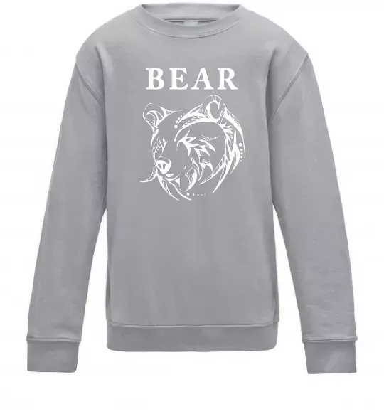 Детский Свитшот Bear ч/б зображення Серый меланж фото