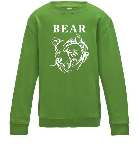 Детский Свитшот Bear ч/б зображення Лаймовый фото