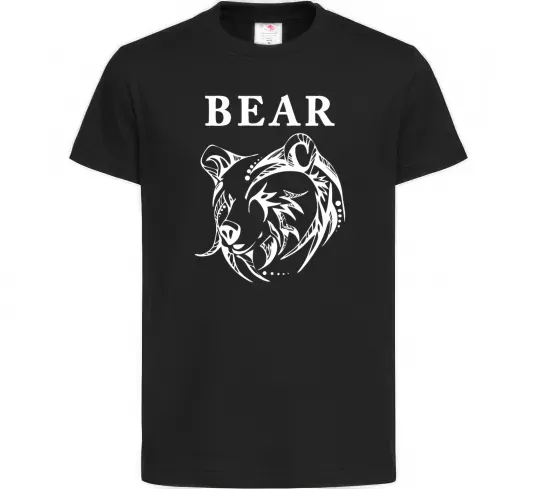 Детская футболка Bear ч/б зображення Черный фото