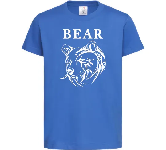 Детская футболка Bear ч/б зображення Ярко-синий фото