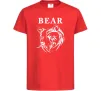 Детская футболка Bear ч/б зображення Красный фото