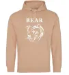 Мужская толстовка (худи) Bear ч/б зображення Песочный фото