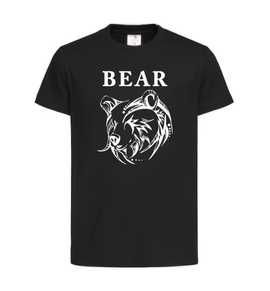 Детская футболка Bear ч/б зображення Черный фото