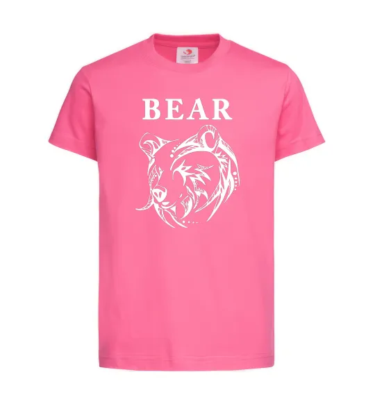 Детская футболка Bear ч/б зображення Ярко-розовый фото