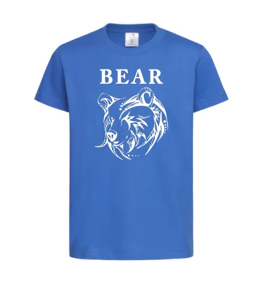 Детская футболка Bear ч/б зображення Ярко-синий фото