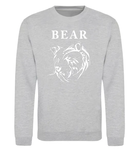 Світшот Bear ч/б зображення Сірий меланж фото
