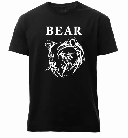 Мужская премиум футболка Bear ч/б зображення Черный фото
