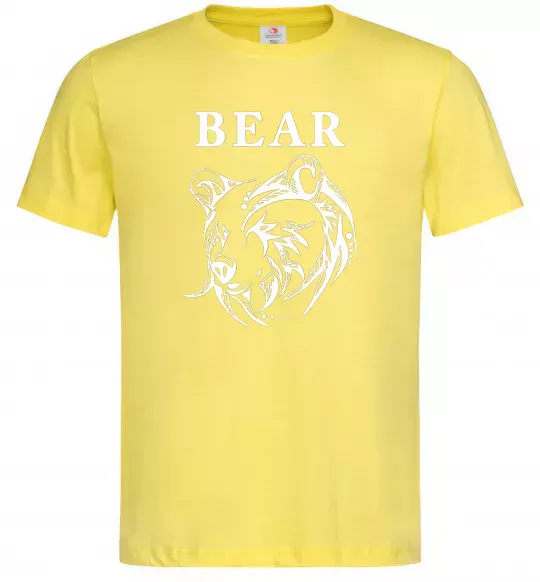 Мужская футболка Bear ч/б зображення Лимонный фото