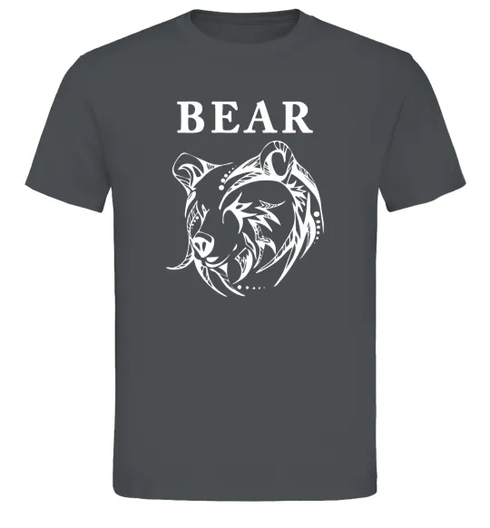 Мужская футболка Bear ч/б зображення Графит фото