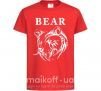 Детская футболка Bear ч/б изображение Красный фото