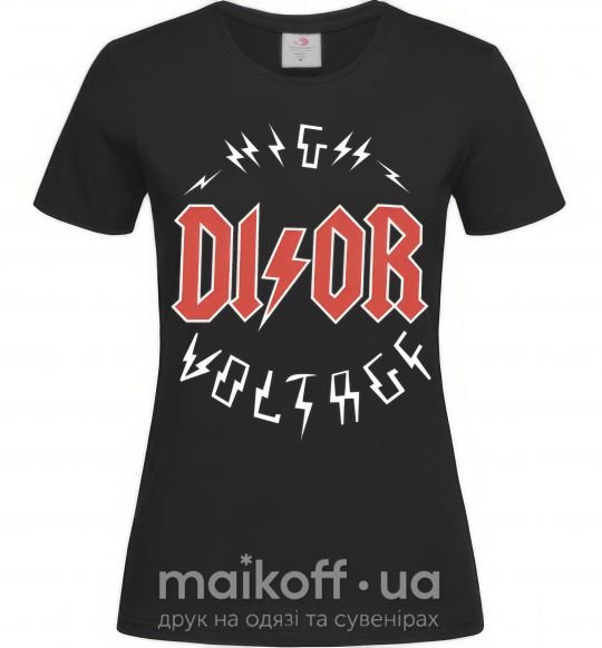Женская футболка Dior ac dc Черный фото