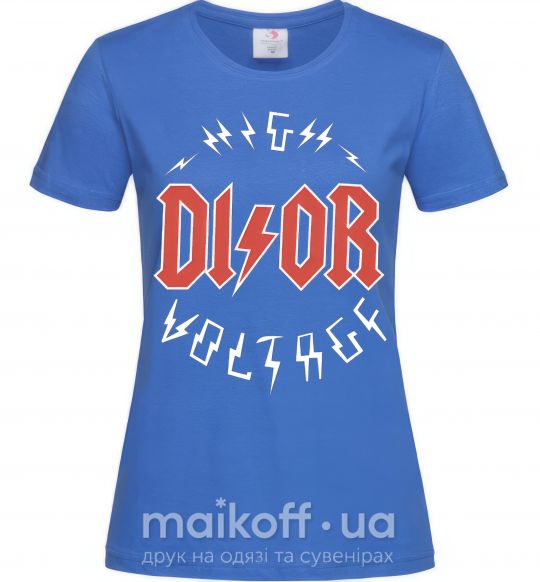 Жіноча футболка Dior ac dc Яскраво-синій фото