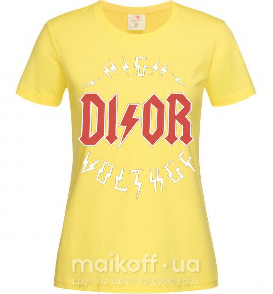Жіноча футболка Dior ac dc Лимонний фото