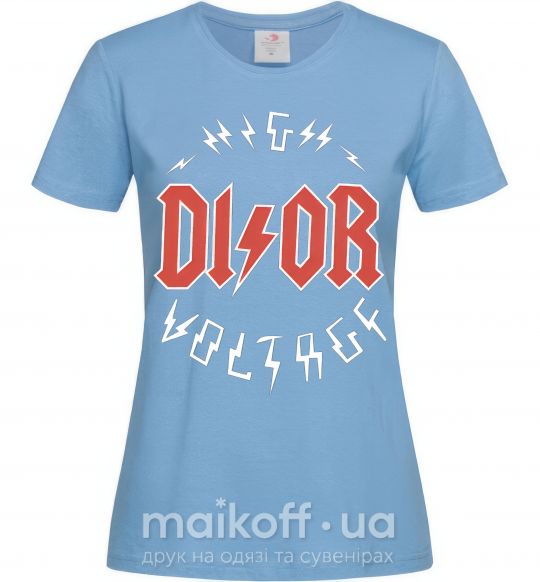 Женская футболка Dior ac dc Голубой фото