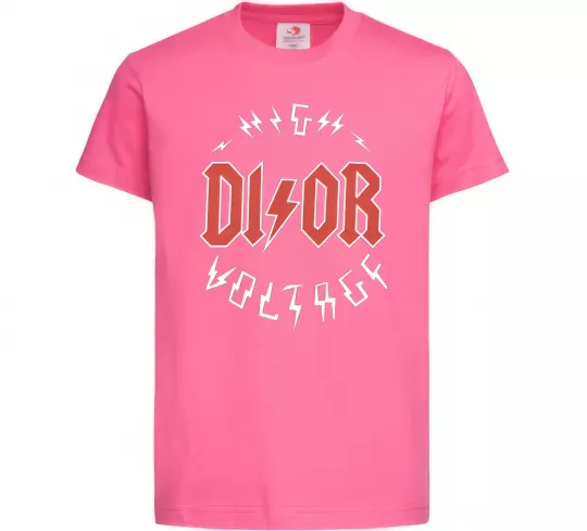 Дитяча футболка Dior ac dc Яскраво-рожевий фото