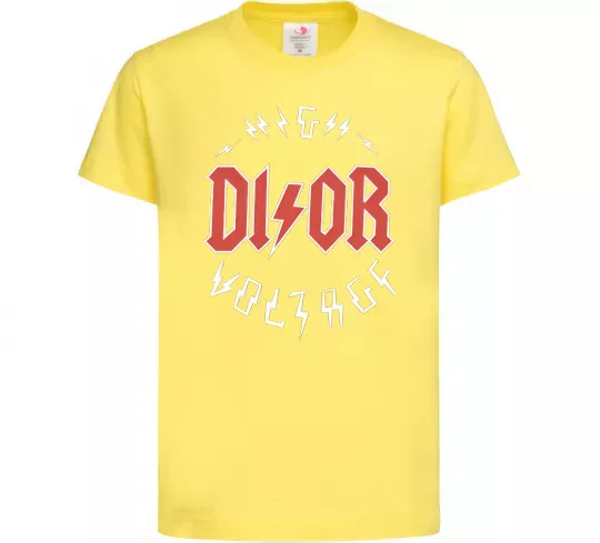 Дитяча футболка Dior ac dc Лимонний фото